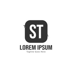 Initial ST logo template with modern frame. Minimalist ST letter logo vector illustration
