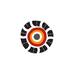 Aboriginal art dots painting icon logo design vector template