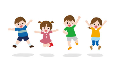 ジャンプするこども達