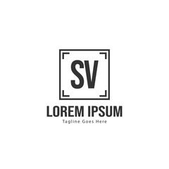 Initial SV logo template with modern frame. Minimalist SV letter logo vector illustration