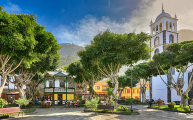 Late afternoon at Plaza de la Libertad in Garachico at the north coast of Tenerife (Canary Islands)