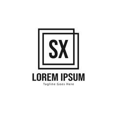 Fototapeta premium Initial SX logo template with modern frame. Minimalist SX letter logo vector illustration