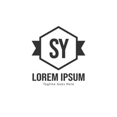 Fototapeta premium Initial SY logo template with modern frame. Minimalist SY letter logo vector illustration
