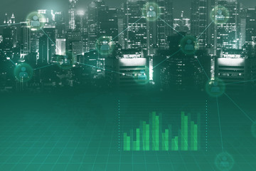 Future technology. Woman working with futuristic interface 