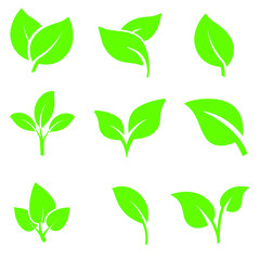 leaves icons vector set. sheet icon illustration. leaves collection symbol.