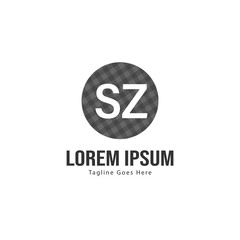Initial SZ logo template with modern frame. Minimalist SZ letter logo vector illustration