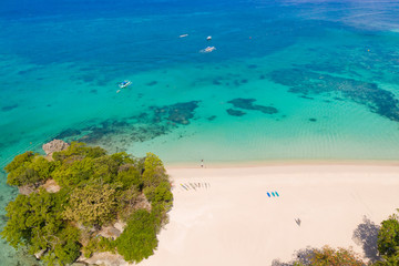 Beautiful Punta Bunga Beach on Boracay island, Philippines. White sandy beach and beautiful lagoon...