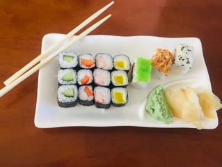 sushi on plate