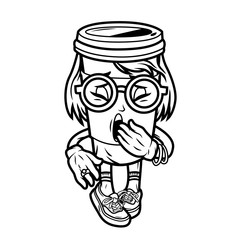 Vintage college funny character concept