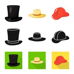 Isolated object of clothing and cap logo. Set of clothing and beret vector icon for stock.