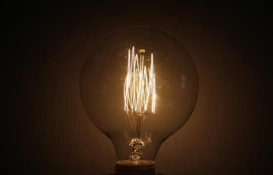 Vintage illuminated lightbulb 