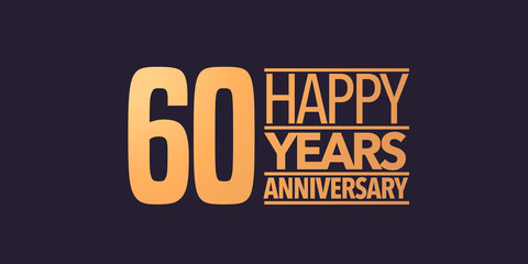 60 years anniversary vector icon, symbol, logo. Graphic background or card for 60th anniversary