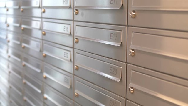 Postboxes for mail in 4k slow motion 60fps