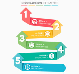 INFOGRAPHICS Business Staircase element design the number