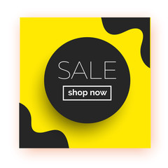 Sale banner, template for social media post promotion.