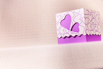 gift box with hearts.