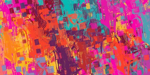 Crazy sketch random pattern. Creative chaos and variety. Modern art drawing painting. 2d illustration. Digital texture wallpaper. Artistic sketch draw backdrop material. 