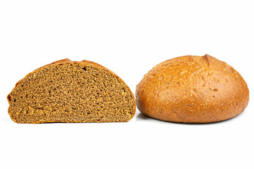 Traditional homemade french round bread isolated on a white background