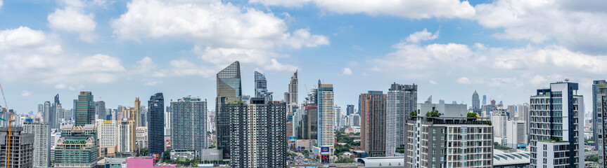 Bangkok city buildings cityscape, high buildings panorama downtown of Bangkok City Thailand