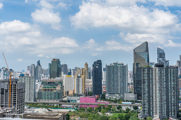 Fototapeta premium Bangkok city buildings cityscape, high buildings panorama downtown of Bangkok City Thailand