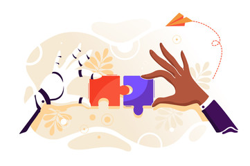 Robot and Businessman 