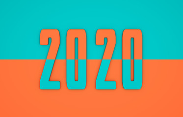 New Year 2020 Creative Design Concept - 3D Rendered Image