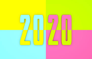 New Year 2020 Creative Design Concept - 3D Rendered Image