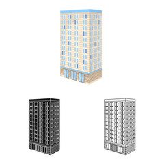 Isolated object of office and skyscraper logo. Set of office and company stock symbol for web.