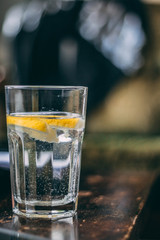 lemon in the glass of water