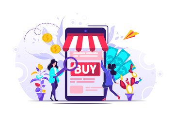 Naklejka premium Online shopping marketing 