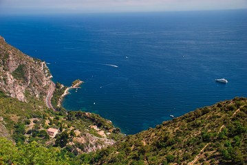 View from the coast road at Villefranche sur Mer on the French Riviera just outside Nice