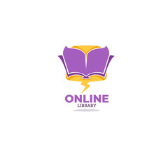book store and online library,  logo label  icon for your mobile app