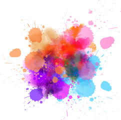 Multicolored splash watercolor blot