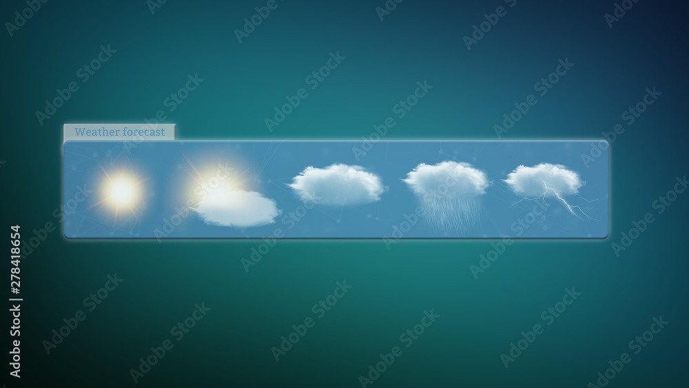 Poster Weather Forecast widget isolated on a background