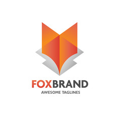 Naklejka premium creative simple fox head logo vector concept