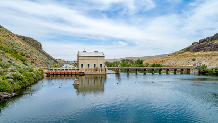 View downstream at the Diversion Dam on the Boise River