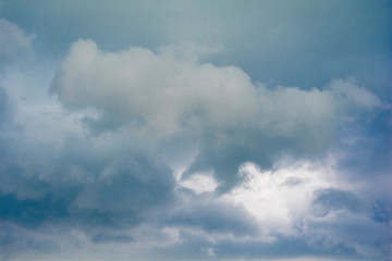 dark blue sky before heavy summer rain