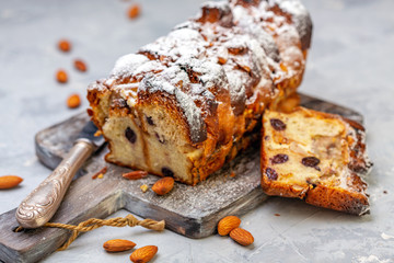 Bread pudding made with buns.