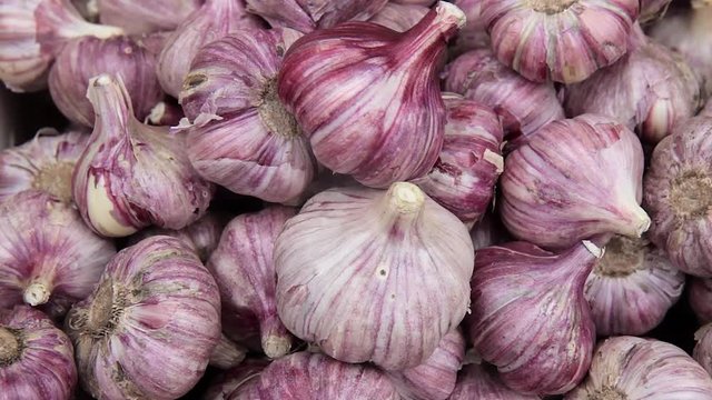 fresh garlic in a basket