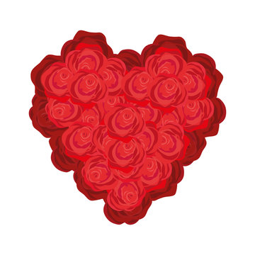 love flowers shaped heart vector ilustration