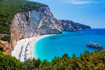 Fototapeta na wymiar Most beautiful beaches of Greece - Porto Katsiki in Lefkada