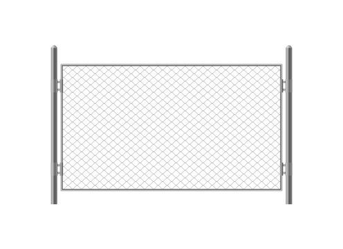 Realistic 3d Detailed Chain Link Wire Fence. Vector