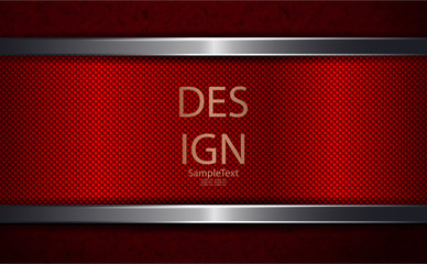 Abstract red dark grooved design with a rectangular frame with a shiny border