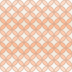 Vector Peach Orange Geometric Circular Seamles Repeat Background Pattern