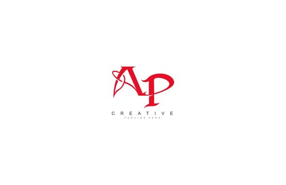 Initial AP Letter Curve Trendy Modern Gothic Logo