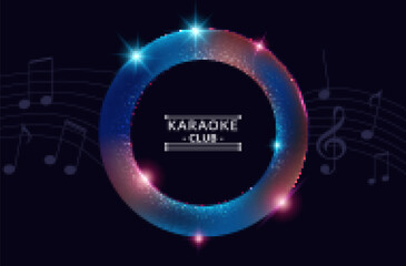 Vector Flyer illustration on a Karaoke Party theme with microphones. Vector illustration