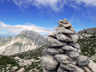 panorama roccioso scalando la vetta del Gran Sasso in Italia