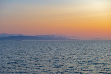 Georgia Strait with the shore of Vancouver Island in the horizon