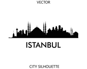 Fototapeta na wymiar Istanbul skyline silhouette vector of famous places