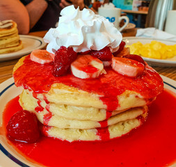 Fresh pancakes at American Diner - food photography